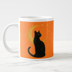Grande Tasse Observateur de la nuit - Chat noir d'Halloween