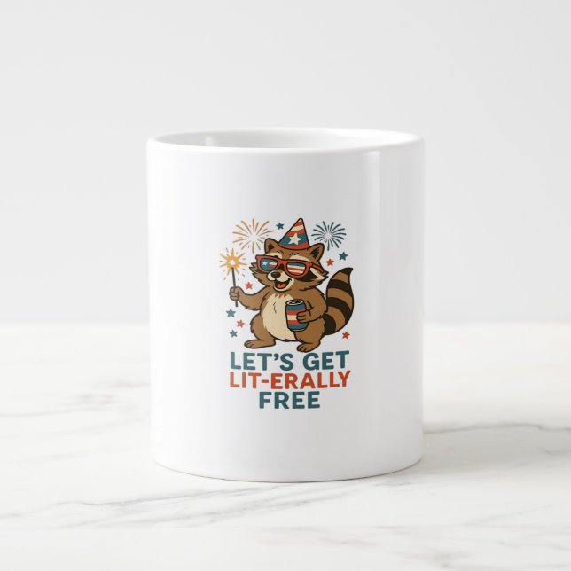 Grande Tasse Obtenons un design vraiment libre - Citation de fê (Devant)