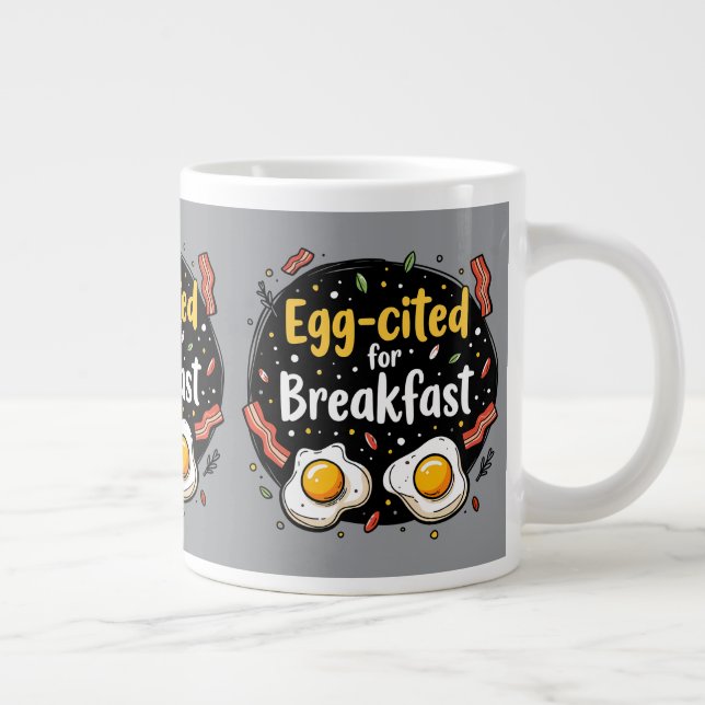 Grande Tasse Oeuf cité pour Breakfast Funny Foodie Pun Design (Droite)