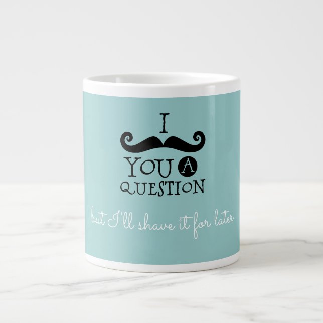Grande Tasse Oeuf Robin noir Humour Moustache bleu (Devant)