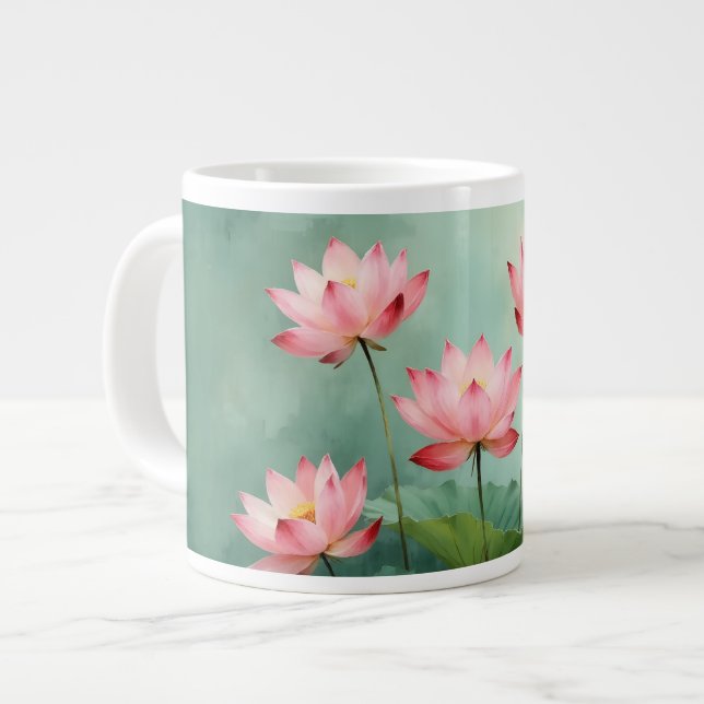Grande Tasse Œuvre d'art Lotus Rose  (Devant gauche)