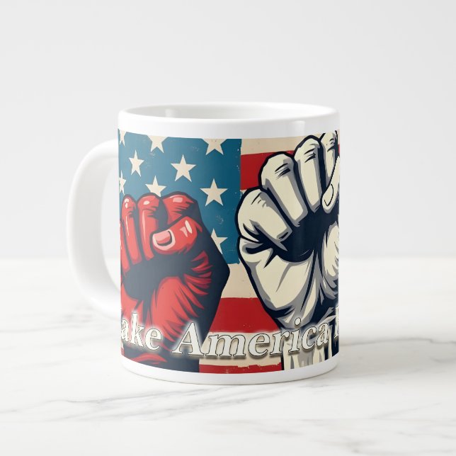 Grande Tasse Œuvre d'art Make America Free Again (Devant gauche)