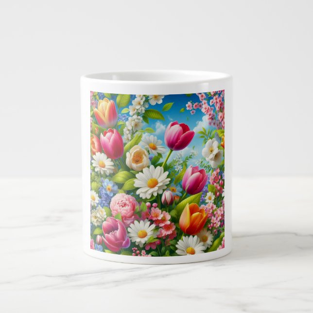 Grande Tasse OEuvre florale/printanière (Devant)
