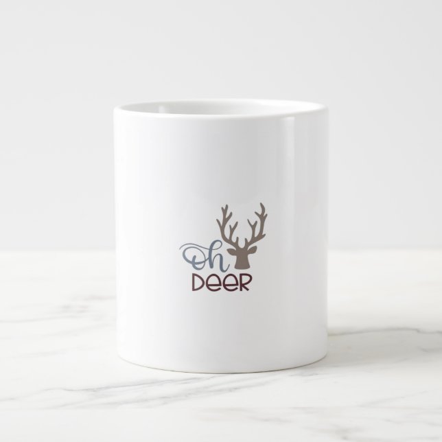 Grande Tasse Oh Deer Design Rétro Classique  (Devant)