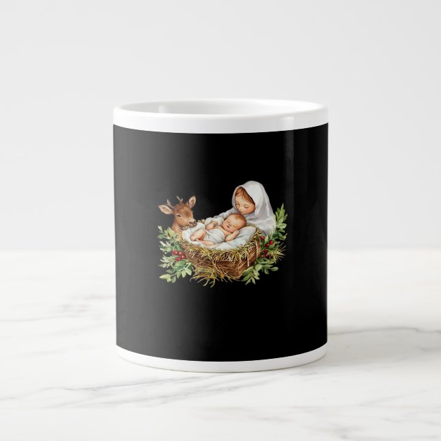 Grande Tasse Oh Deer Mary Nativity Scene Christmas Jesus   (Devant)