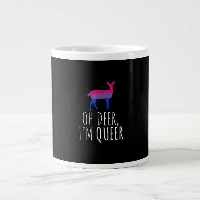 Grande Tasse Oh Deer Queer Bisexual Pride Gay Lesbian Design  (Devant)