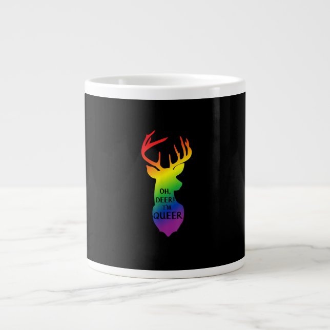 Grande Tasse Oh Deer Queer Pride Celebration Funny LGBT Gift  (Devant)