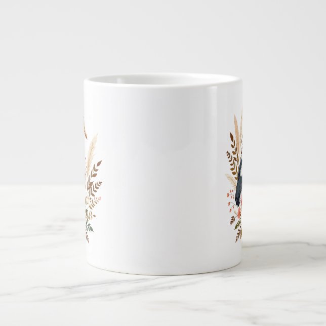 Grande Tasse Oiseau aquarelle (Devant)