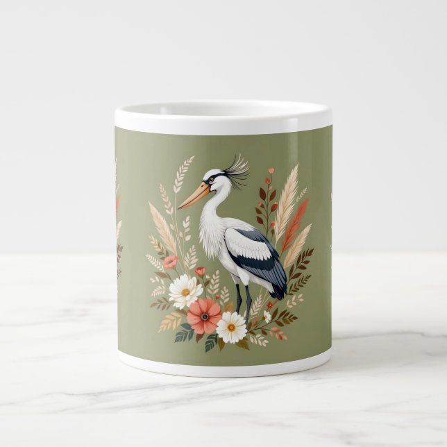 Grande Tasse Oiseau aquarelle (Devant)