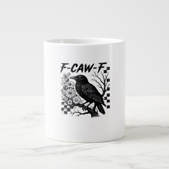 Grande Tasse Oiseau d'Halloween F-Caw-F (Devant)