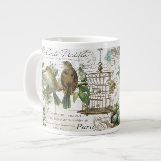 Grande Tasse Oiseaux et volières Vintages (Devant gauche)