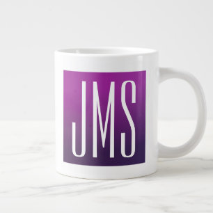 Grande Tasse Ombre violet et initiales blanches ou autre texte