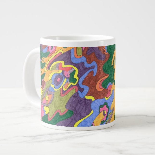 Grande Tasse "Or" Art Abstrait (Devant gauche)
