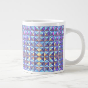 Grande Tasse Or Géométrique Iridescent Bleu et Violet 2