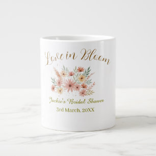 Grande Tasse Orange boho amour en fleurs nom de la baby shower 