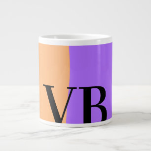 Grande Tasse Orange violet uni ajouter nom lettre monogramme te