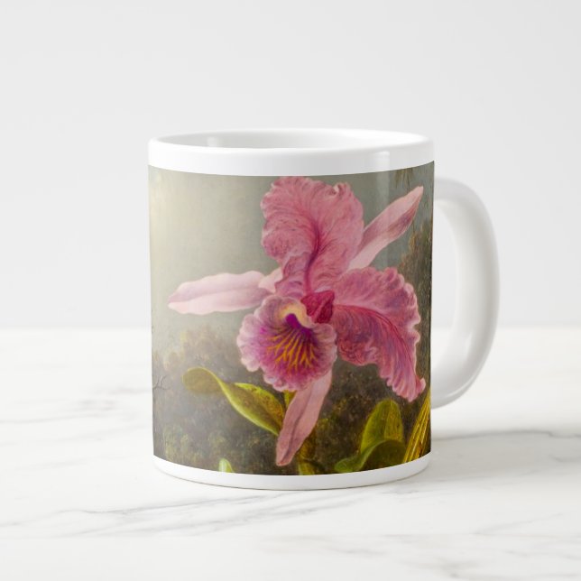 Grande Tasse Orchidée avec deux colibris Heade (Devant droit)
