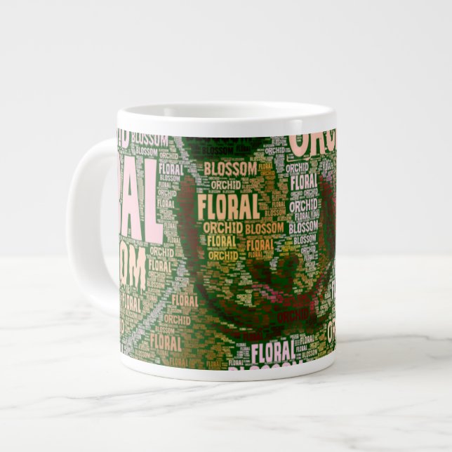 Grande Tasse Orchidée Florale Blossom sur le nuage vert (Devant gauche)