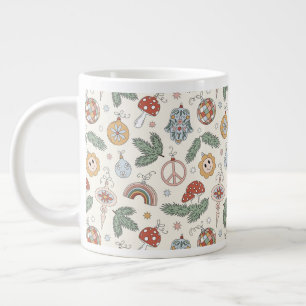Grande Tasse Ornements de Noël anciens et panneaux de paix