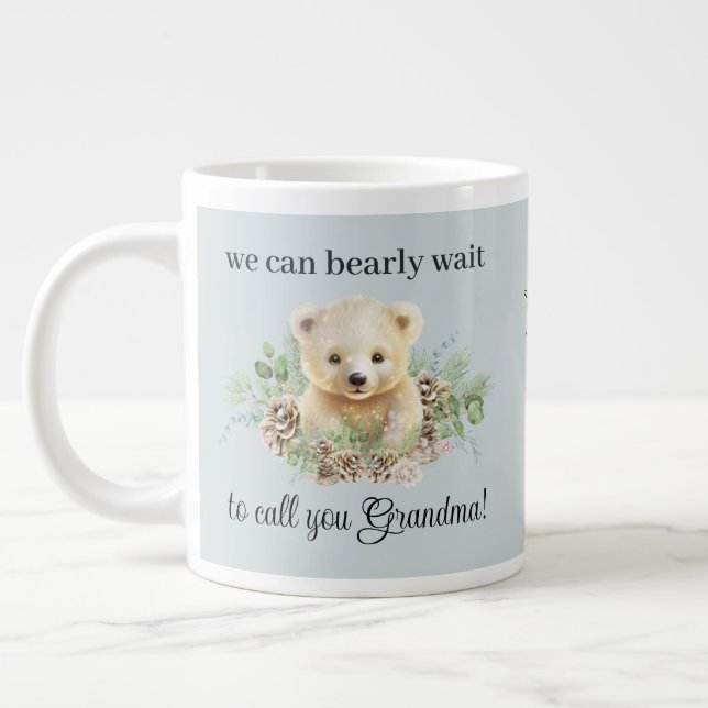 Grande Tasse Ours bleu bébé garçon Grossesse Révéler cadeau (Gauche)