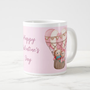 Grande Tasse Ours en peluche de la Saint-Valentin rose montgolf