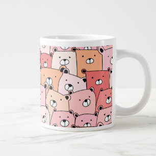 Grande Tasse Ours mignons rose et orange