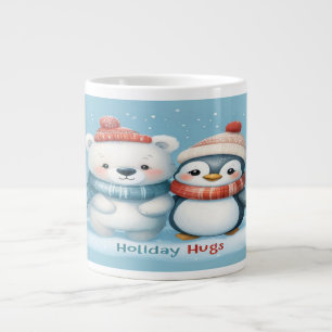 Grande Tasse ours polaire, pingouin, amis de vacances, hiver co