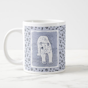 Grande Tasse Ours polaire sur la peinture sur glace - Art origi