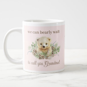 Grande Tasse Ours rose Polaire Bébé Fille Grossesse Révéler Cad