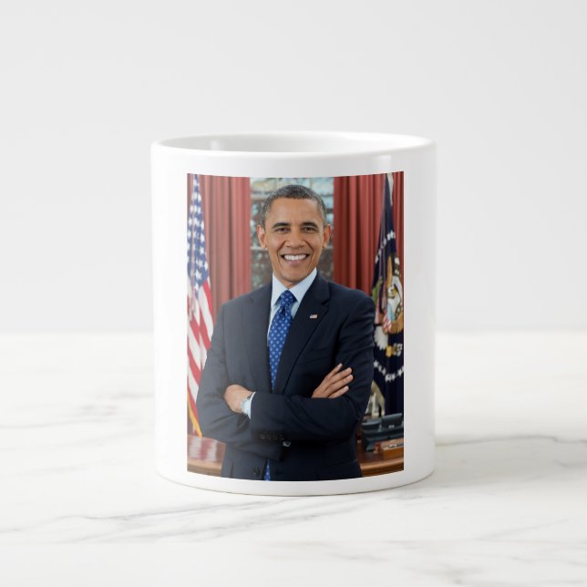 Grande Tasse Oval Office Portrait, Obama Barack Président des É (Devant)