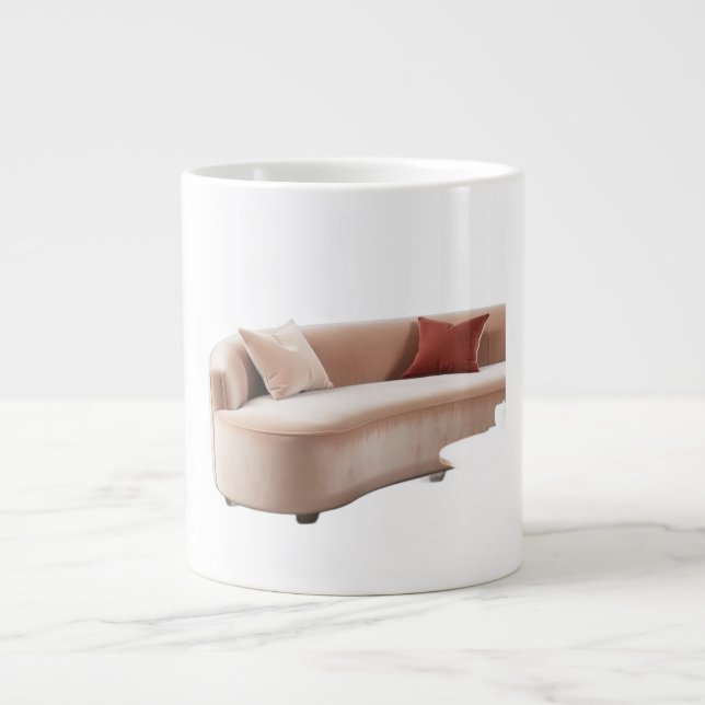 Grande Tasse Oversized Curved Velvet Sofa Plush Luxury and Soft (Devant)