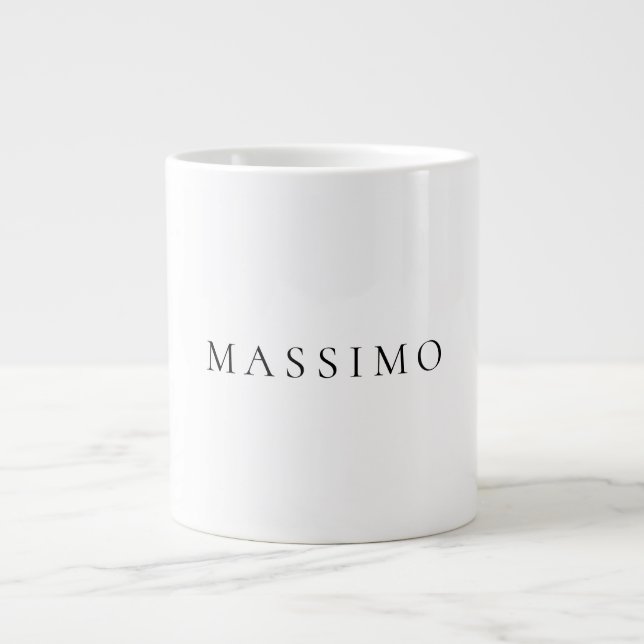 Grande Tasse Own Name Decorative Chic Plain Simple Black White (Devant)