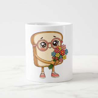 Grande Tasse Pain Tony avec des fleurs – T-shirt au pain mignon