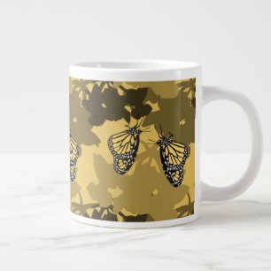 Grande Tasse Paire de papillon de monarque jaune d'or