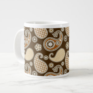 Grande Tasse Paisley motif, Chocolat Brown et Tan