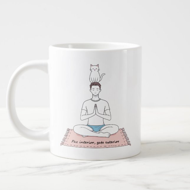 Grande Tasse Paix Intérieure, Chat Extérieur (Gauche)