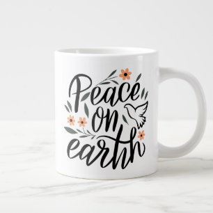 Grande Tasse Paix sur Terre Design Floral