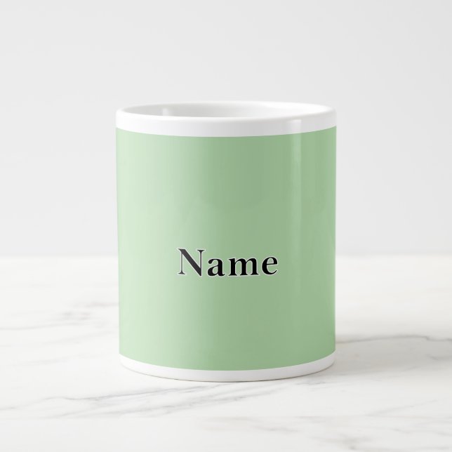 Grande Tasse Pale Green Personnalisez Avec Nom (Devant)