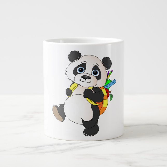 Grande Tasse Panda Bear avec sac à dos (Devant)