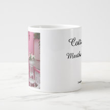 Panier à fleurs blanches sur rose - Martha's Viney