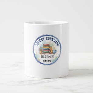 Grande Tasse Panneau Conseiller Scolaire Livres Aquarelle   Mod