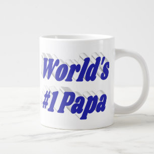 Grande Tasse Papa avec demi-texte bleu