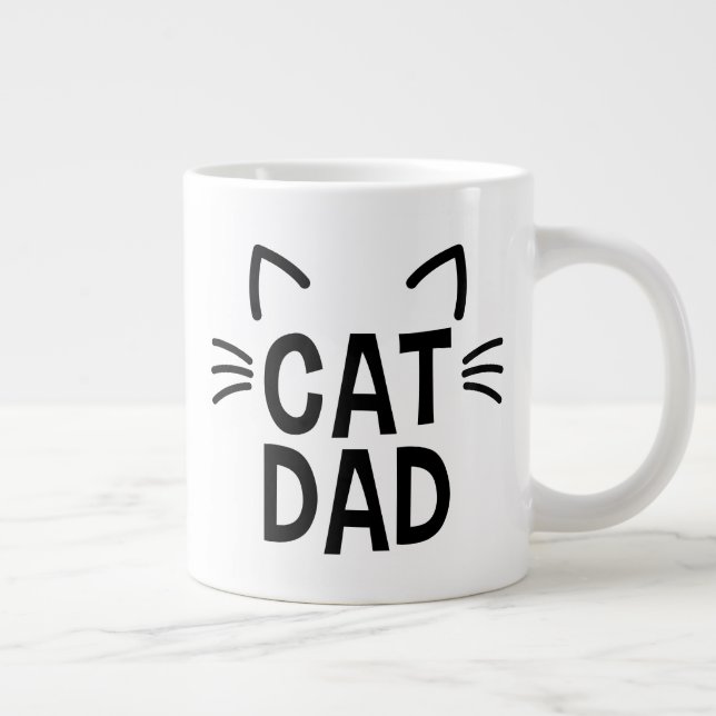 Grande Tasse Papa Chat Avec Oreilles Et Whiskers (Droite)