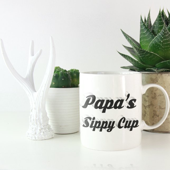 Grande Tasse Papa drôle café citation moitié noire (Créateur téléchargé)