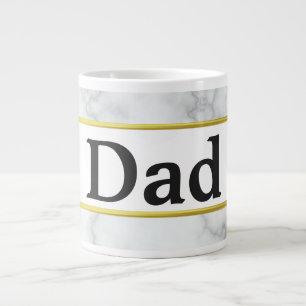 Grande Tasse Papa Marbre blanc et or look élégant