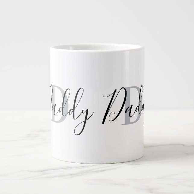 Grande Tasse Papa Monogramme Gris (Devant)