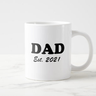 Grande Tasse Papa personnalisé date établie noir blanc moderne