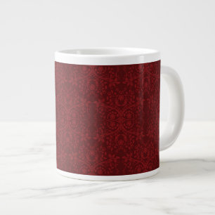 Grande Tasse Papier peint rouge floral détaillé