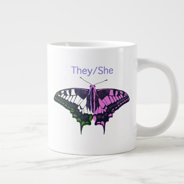 Grande Tasse Papillon à queue noire non binaire (Droite)