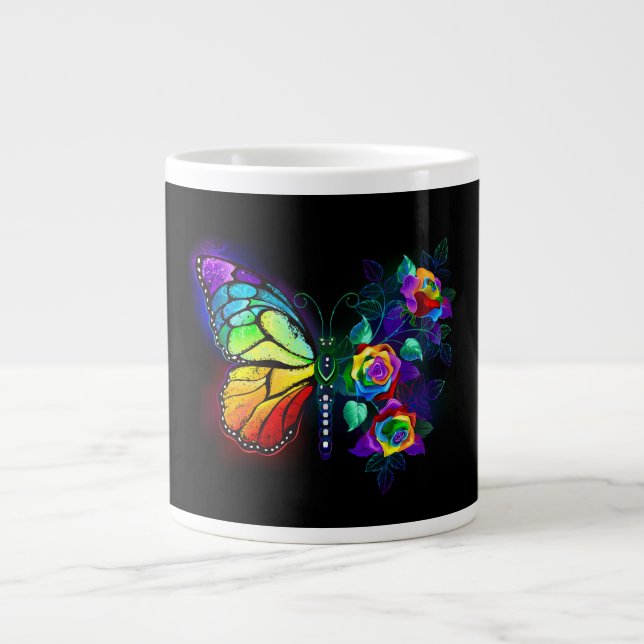 Grande Tasse Papillon arc-en-ciel (Devant)